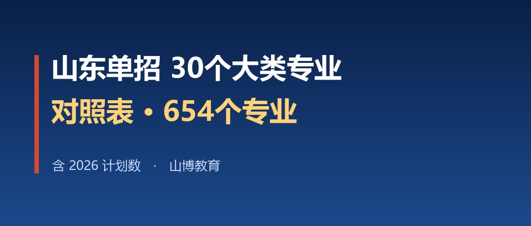 报单招先看这张表:山东 30 个春考大类,各能报哪些专业?(2026 版)